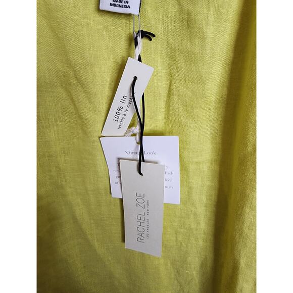 Rachel Zoe 100% Linen Yellow Dress, NWT, Size 4 - Picture 10 of 10